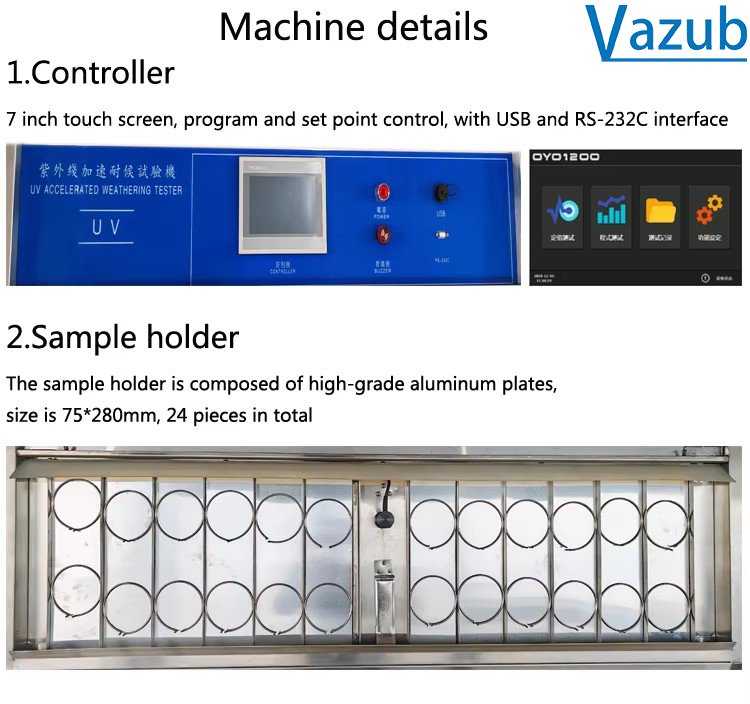 ASTM D1148 ASTM D4329 ISO 11507 Лабораторна UVA лампа Камера за изпитване на UV стареене Пластмасова ултравиолетова камера за изпитване на ускорено атмосферно влияние